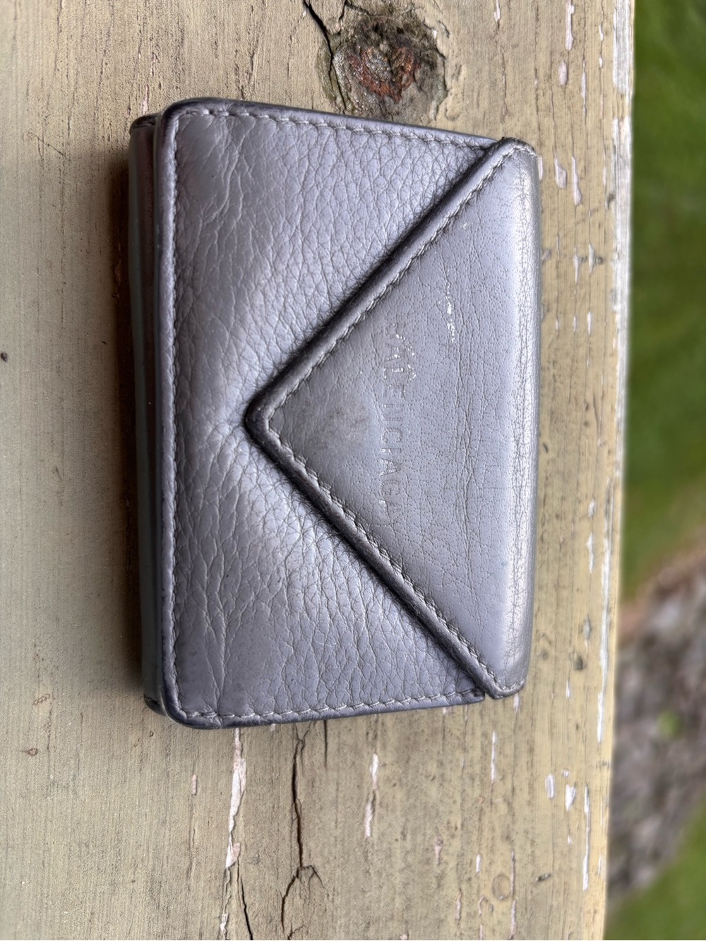 Balenciaga Grey Leather Small wallet